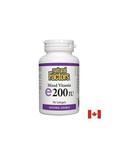 Vitamin E/ Витамин E (токофероли микс) 200 IU х 90 софтгел капсули Natural Factors