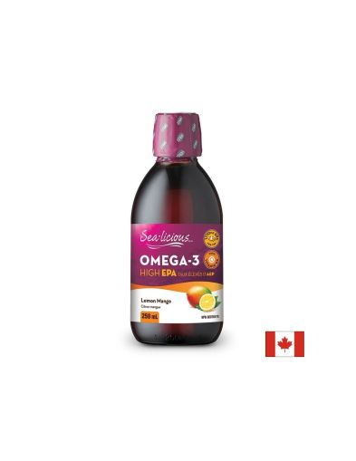 Sea-Licious® Omega-3 High EPA + Vitamin D3 / Омега-3 (високо съдържание на EPA) + витамин D3, 250 ml Natural Factors