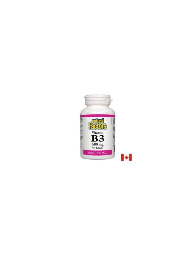 Vitamin B3/ Витамин В3 (никотинова киселина) 500 mg х 90 таблетки Natural Factors