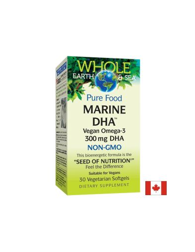 Веган Омега-3 от микроводорасли 300 мг | Marine DHA™ Vegan Omega-3 | Natural Factors, 30 софтгел капсули 