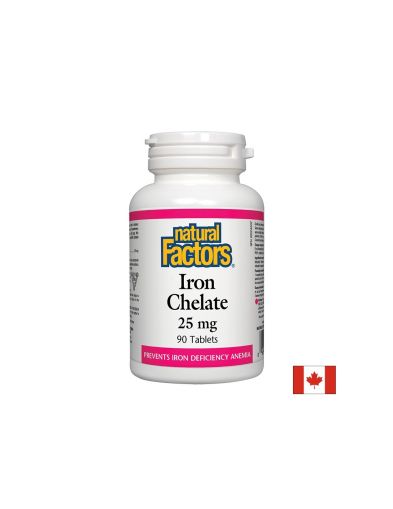 Iron Chelate/ Желязо (хелат) 25 mg x 90 таблетки Natural Factors