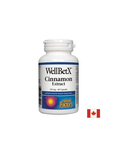 WellBetX® Cinnamon Extract/ Канела 150 mg х 60 капсули Natural Factors