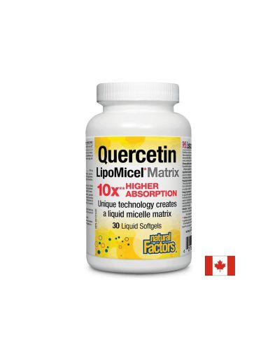 Quercetin LipoMicel Matrix 10 X Higher Absorption / Кверцетин, 250 mg, 30 софтгел капсули Natural Factors