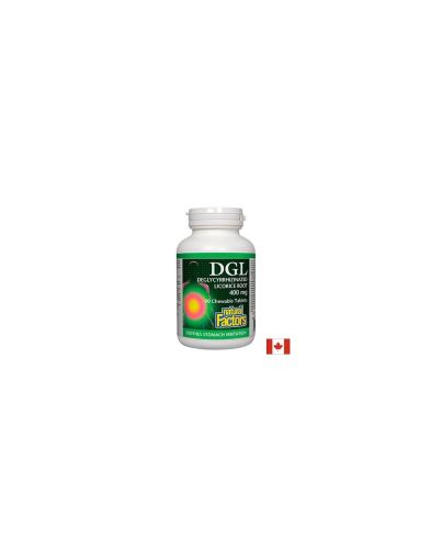 DGL - Deglycyrrhizinated Licorice Root / ДиДжиЕл - Деглициризиран сладник / Женско биле 400 mg х 90 дъвчащи таблетки Natural Factors