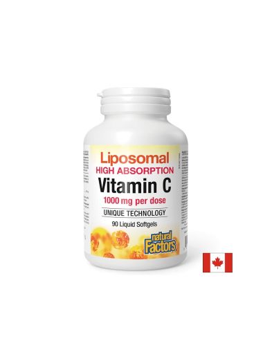 Liposomal High Absoprtion Vitamin C - Липозомен витамин С 500 mg, 90 софтгел капсули Natural Factors