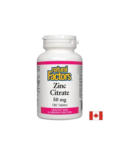 Zinc Citrate / Цинк (цитрат) 50 mg х 180 таблетки Natural Factors