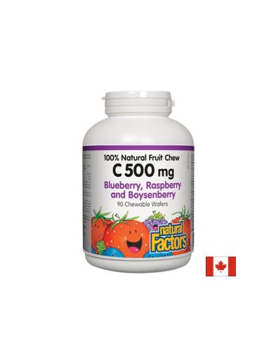 Vitamin C/ Витамин С 500 mg х 90 дъвчащи таблетки с вкус на горски плодове Natural Factors