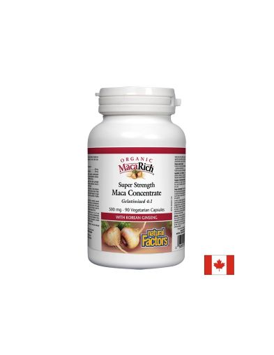 MacaRich® Organic Maca Concentrate 4:1/ Мака 500 mg х 90 капсули Natural Factors