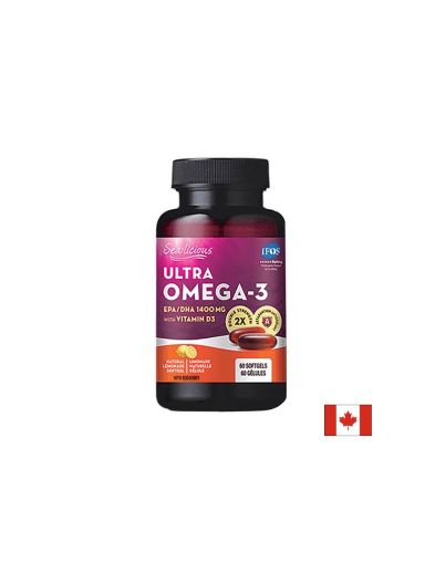 Омега 3 и Витамин Д3 | Ultra Omega 3 & Vitamin D3 | Natural Factors, 60 капс. 