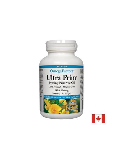 Ultra Prim® Evening Primrose Oil 100 mg GLA/ Вечерна иглика масло 1000 mg х 90 софтгел капсули Natural Factors