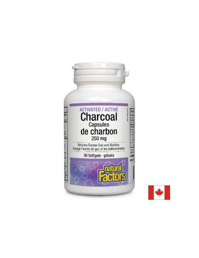 Активен въглен | Activated Charcoal | Natural Factors, 90 софтгел  