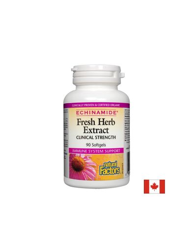 Echinamide® Fresh Herb Extract/ Ехинацея екстракт 250 mg х 90 софтгел капсули Natural Factors