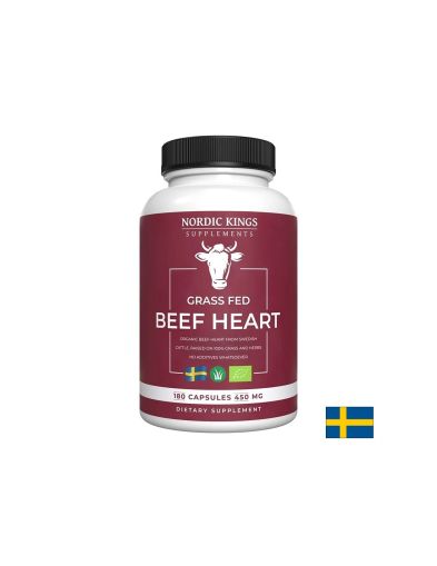 Говеждо сърце 500 мг | Beef Heart | Nordic Kings, 180 капс.