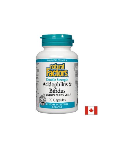 Ацидофилус бифидус 10 млрд | Acidophilus & Bifidus 10 Billion | Natural Factors, 90 капс. 
