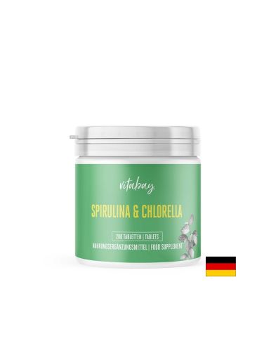 Spirulina & Chlorella Extrakt - Спирулина и хлорела, 200 таблетки Vitabay
