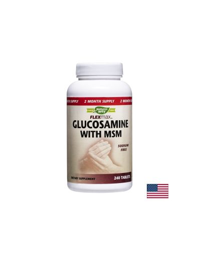 Flexmax™ Glucosamine with MSM/ Глюкозамин Сулфат & MСM 925 mg x 240 таблетки Nature’s Way