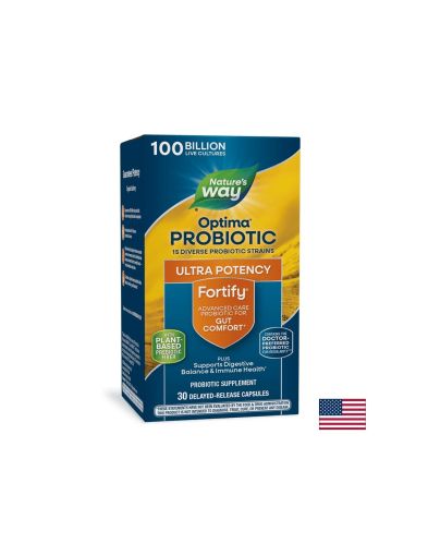 Fortify™ Optima Advanced Care Probiotic - Фортифай Оптима пробиотик + пребиотици, 100 милиарда активни пробиотици, 30 капсули Nature’s Way