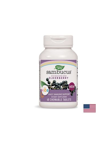 Sambucus for Kids / Самбукус за деца x 40 дъвчащи таблетки Nature’s Way