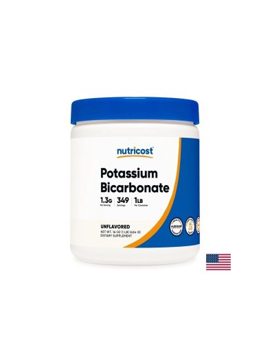 Калиев Бикарбонат | Potassium Bicarbonate Powder | Nutricost, 454 г прах