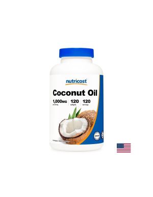 Кокосово масло 1000 мг | Coconut Oil | Nutricost, 120 софтгел капс.