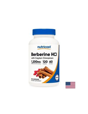 Берберин (хидрохлорид) + Цейлонска канела | Berberine Hcl with Ceylon Cinnamon | Nutricost, 120 капс.