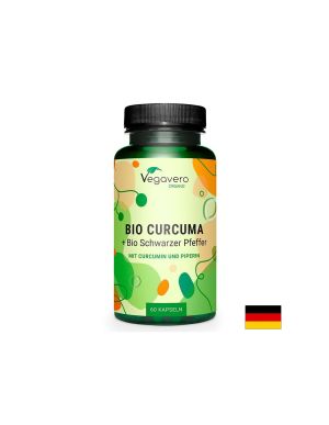 Куркума + Черен пипер БИО | BIO Curcuma + Bio Schwarzer Preffer | Vegavero, 60 капс.