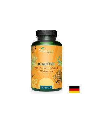 Б Актив Формула за Енергиен метаболизъм | B-Active Mit Taurin + Guarana + B-Vitaminen | Vegavero, 90 капс.