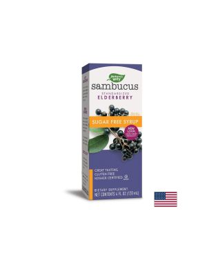 Самбукус сироп  от Черен бъз без захар | Sambucus Sugar Free Syrup | 120 ml Nature’s Way, 120 мл.