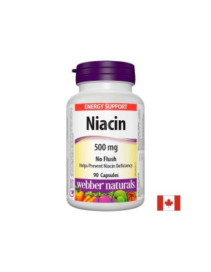 Ниацин 500 мг | Витамин Б3 | Niacin | Webber Naturals, 90 капс.