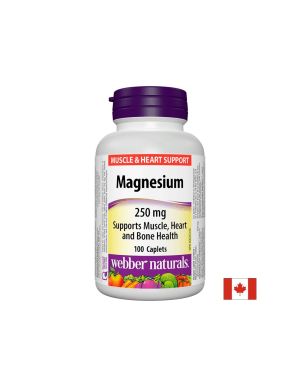 Магнезий 250 мг | Magnesium | Webber Naturals, 100 каплети