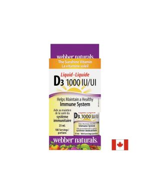 Течен Витамин Д3 1000 IU  | Vitamin D3 Liquid | Webber Naturals, 25 мл./ 100 дози