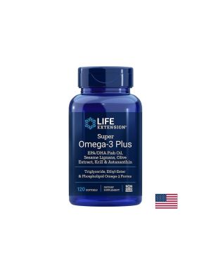 Супер Омега 3 + Крил, Астаксантин, лигнан от сусам и екстракт от маслина | Super Omega 3 Sesame Lignans, Olive Extract, Krill | Life Extension, 120 софтгел капс.
