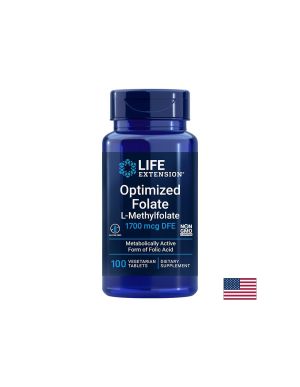 Фолиева киселина 1700 мкг | Optimized Folate ( L-Methylfolate ) | Life Extension, 100 V табл.