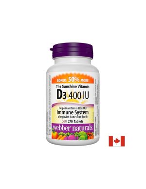 Витамин Д3, 400 IU | Vitamin D3 | Webber Naturals, 270 табл.