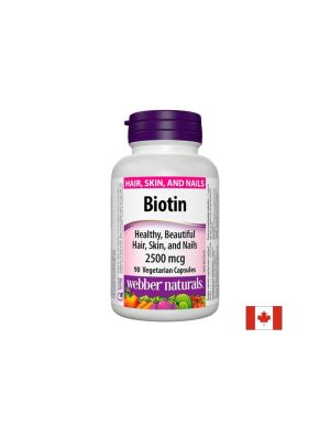 Биотин 2500 мкг | Biotin | Webber Naturals, 90 капс.
