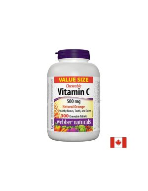 Дъвчащ Витамин Ц 500 мг | Chewable  Vitamin C | Webber Naturals, 300 табл.