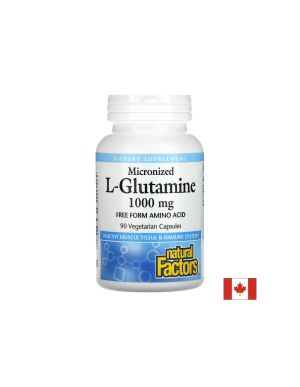 Л - Глутамин ( микронизиран ) 1000 мг | L-Glutamine | Natural Factors, 90 капс.