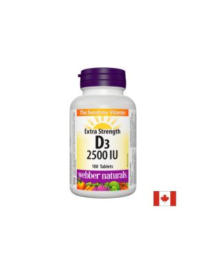 Витамин Д3 2500 IU | Vitamin D3 | Webber Naturals, 180 табл.