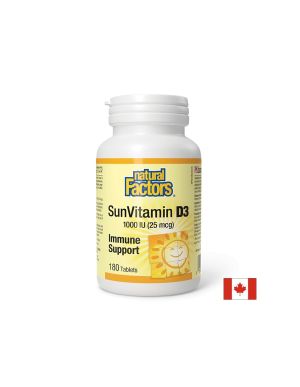 Витамин D3 1000 IU | Vitamin D-3 |  Natural Factors, 180 табл.