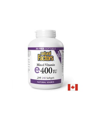 Витамин Е 400 IU ( токофероли микс ) | Mixed vitamin E 400 IU | Natural Factors, 240 софтгел капсули