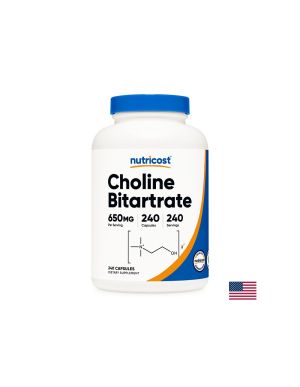 Холин Битартрат | Choline Bitartrate | Nutricost , 240 капс.