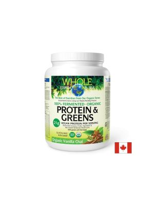 100% Ферментирали органик растителни храни | 100% Fermented Organic Protein and Greens | Natural Factors, 656 гр ванилия