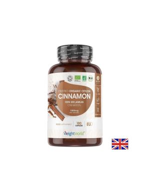 Био Цейлонска канела 1000 мг | Organic Ceylon Cinnamon | Weight Wolrd , 180 капс.