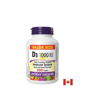 Витамин Д3 1000 IU | Vitamin D3 | Webber Naturals, 500 табл.