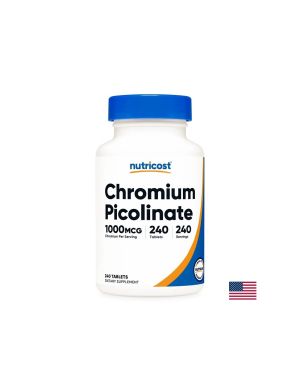 Хром Пиколинат 1000 мкг | Chromium Picolinate | Nutricost , 240 табл.