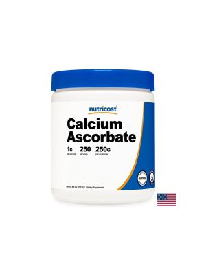 Буфериран Витамин Ц на Прах | Калциев аскорбат | Calcium Ascorbate | Nutricost, 250 гр.