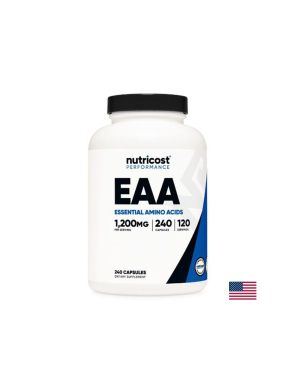 Есенциални аминокиселини | EAA (Essential Amino Acids) | Nutricost, 240 капс.