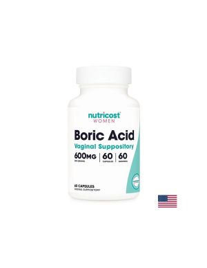 Борна киселина 600 мг | Boric Acid | Nutricost, 60 вагинални капс.