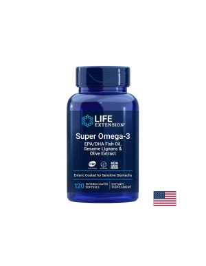 Супер Омега 3 (с лигнан от сусам и екстракт от маслина) | Super Omega 3 EPA/DHA Fish Oil, Sesame Lignans Olive Extract | Life Extension, 120 софтгел капс.