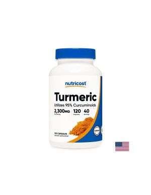 Куркума 766 мг + Черен пипер 5 мг | Turmeric | Nutricost, 120 капс.